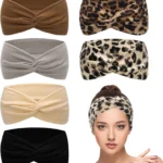 ViEinkaufen 6 Pcs Headbands for Women's Hair, Elastic Head Bands Wide Soft Ladies Headband Boho Fashion Knotted Head Bands Hair Accessories for Women