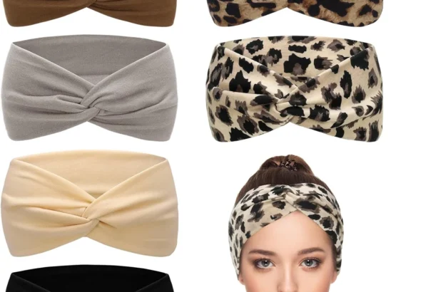 ViEinkaufen 6 Pcs Headbands for Women's Hair, Elastic Head Bands Wide Soft Ladies Headband Boho Fashion Knotted Head Bands Hair Accessories for Women