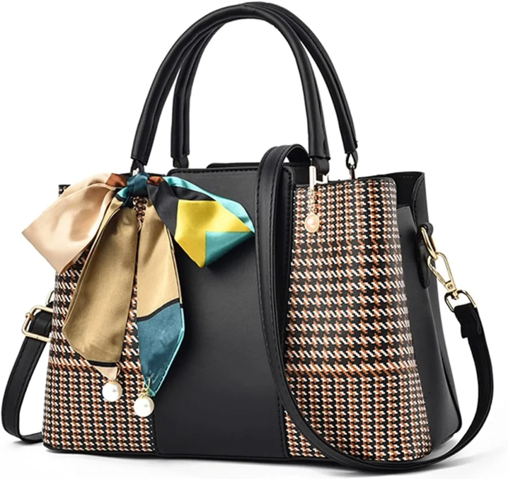 NICOLE & DORIS Fashion Top Handle Bag Designer Handbags for Women Exquisite Shoulder Bag Tote Bag Medium Size Crossbody Bag with Ribbon for Shopping Travel Gift