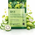 BSY Noni Black Hair Magic Hair Color Shampoo (12Ml X 5 Sachets) | Ammonia-Free, Permanent Black Hair Dye Shampoo For Women & Men | 5-Minute Hair Colour