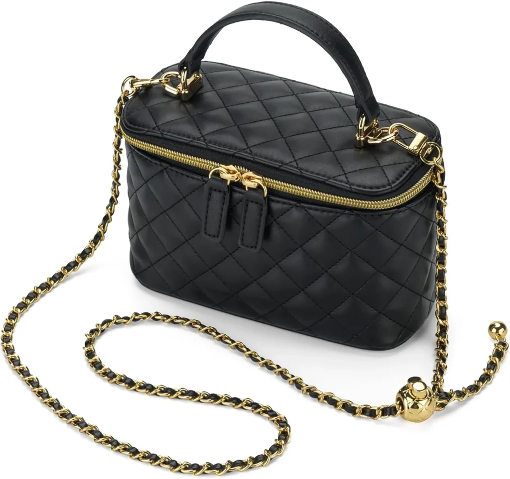 GAYI URBAN Mini Quilted Box Crossbody Bags for Women, Small Square Designer Clutch Purses with Adjustable Chain Strap