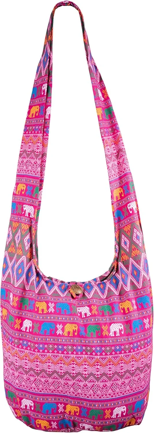 CCcollections Boho Crossbody Bags For Women & Men Cotton Shoulder Bag Large Hippie Sling Bag for Travelling, Outing, Parties and More