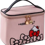 AmBealla Makeup Bag Large Waterproof Cosmetic Bags with Makeup Brush Holder,Cute Printed Makeup Organizer for Women Traveling,Portable Toiletry Bag for Girls
