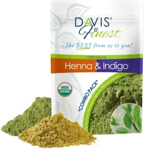 Davis Finest - Henna & Indigo Powder - 500g Combo Pack (250g Each) - 100% Organic Hair & Beard Dye - Natural Colouring for Men & Women - Softening, Thickening & Volumising - PPD-Free & Vega