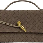 Joryin Woven Purse for Women Evening Clutch Woven Leather Handbags Suede Crossbody Bag Purse Formal Evening Bag