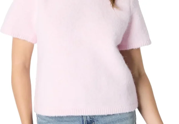 Amazon Essentials Women's Relaxed-Fit Faux Mohair Short Sleeve Jumper Top
