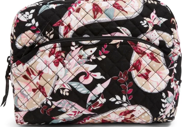 Vera Bradley Women's Signature Cotton Large Cosmetic Makeup Bag, Standard Size