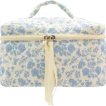 PAZIMIIK Cotton Makeup Bag for Women Large Quilted Travel Cosmetic