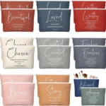 Huhumy 20 Pieces Christian Gifts for Women Religious Makeup Bags Cosmetic Inspirational Bible Verse Pencil Case with Zipper Mother's Day Thank You Church Gift Mother Travel, light, Bible Words