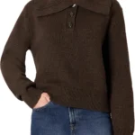 Amazon Essentials Women's Relaxed-Fit Button Collar Jumper