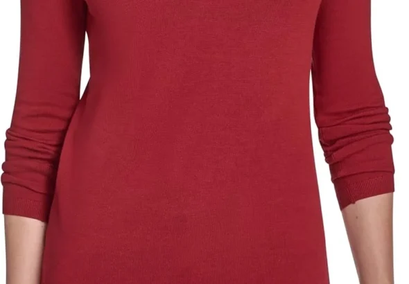 Tommy Hilfiger Women's Solid Long Sleeve V-Neck Cotton Sweater Pullover Sweater