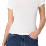 Amazon Essentials Women's Slim-Fit Stretch Rib Short-Sleeve Tee