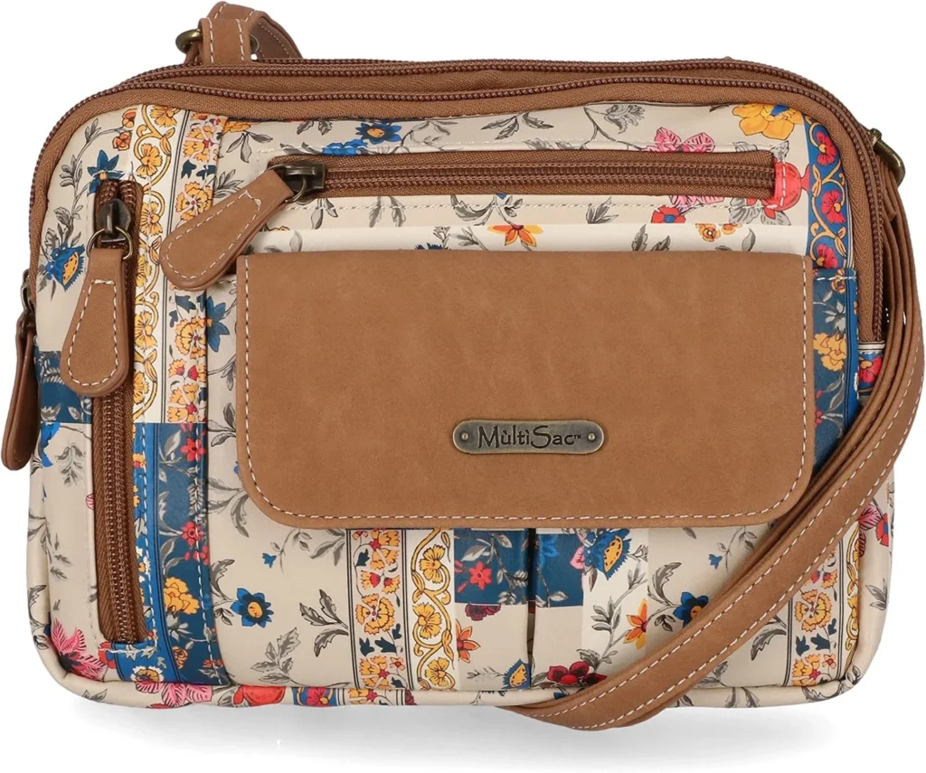 MultiSac Women's Zippy Triple Compartment Crossbody Bag Cross Body, One Size