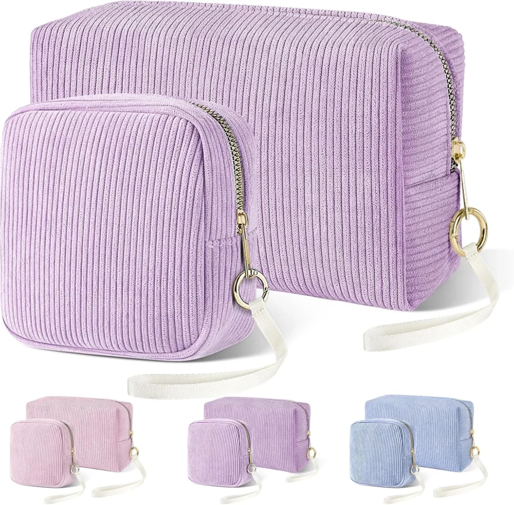 Likesing Women's Mini Cosmetic Bag, purple, 22,5 x 13,5 x 9 cm, Cosmetic Bag Cord Set