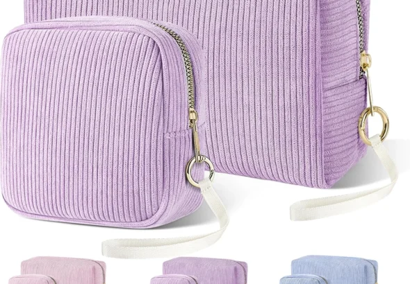 Likesing Women's Mini Cosmetic Bag, purple, 22,5 x 13,5 x 9 cm, Cosmetic Bag Cord Set