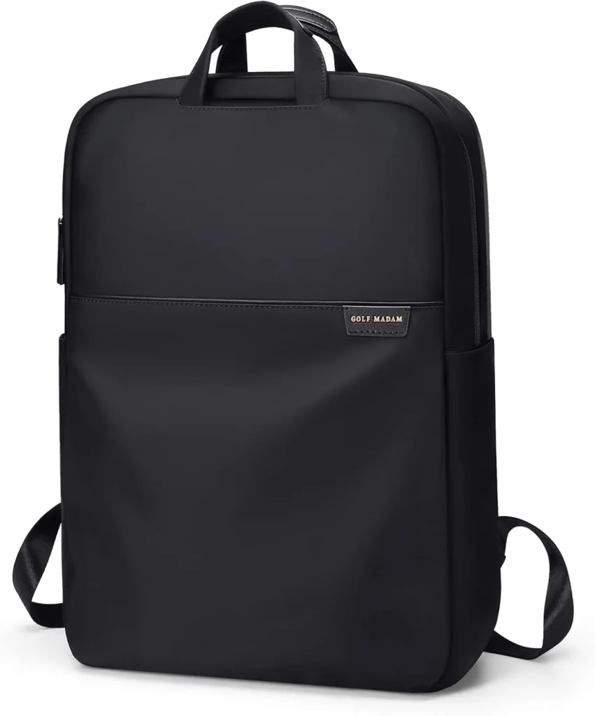 GOLF SUPAGS Laptop Backpack Women,15.6 Inch Stylish Backpack for Women Travel Rucksack Wide Open, Water Resistant Work Bag Pack Computer Black Backpack for Men