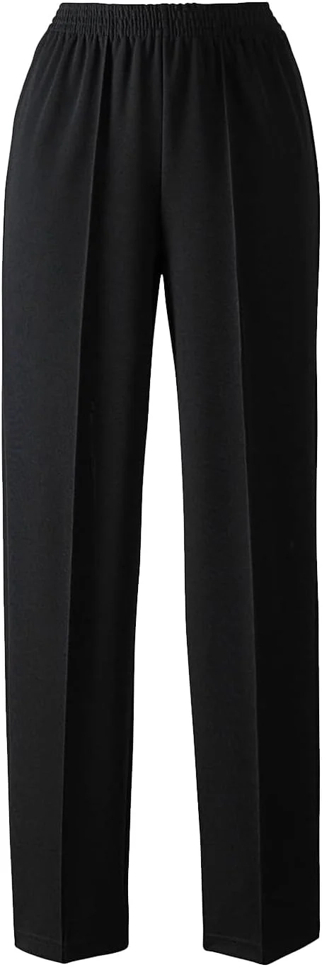 Slimma Ladies' Women's Trousers Work Full Elasticated Stretch Waist Pull Up Pants Slim LINE, Blue, 27 inches, Regular Length