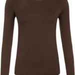 Candid Styles Women's Long Sleeve Plain Basic Top, Green, Regular Fit