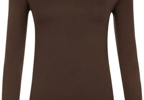 Candid Styles Women's Long Sleeve Plain Basic Top, Green, Regular Fit