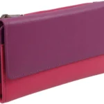 Golunski Leather Ladies Tri-Fold Purse/Wallet, Purple Multi