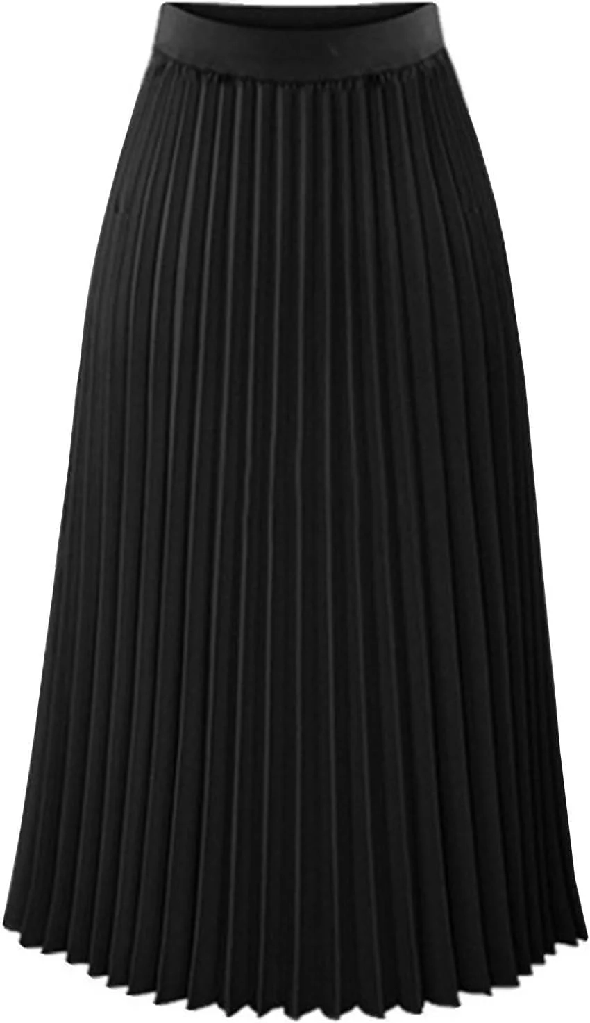 Pleated Skirts for Women A Line Skirts Ladies Summer Long Pleated Chiffon Midi Flared High Waisted Swing Elegant Office Beachwear Skirt