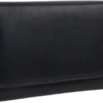Womens Tri-Fold Flap Over Purse/Wallet - Black