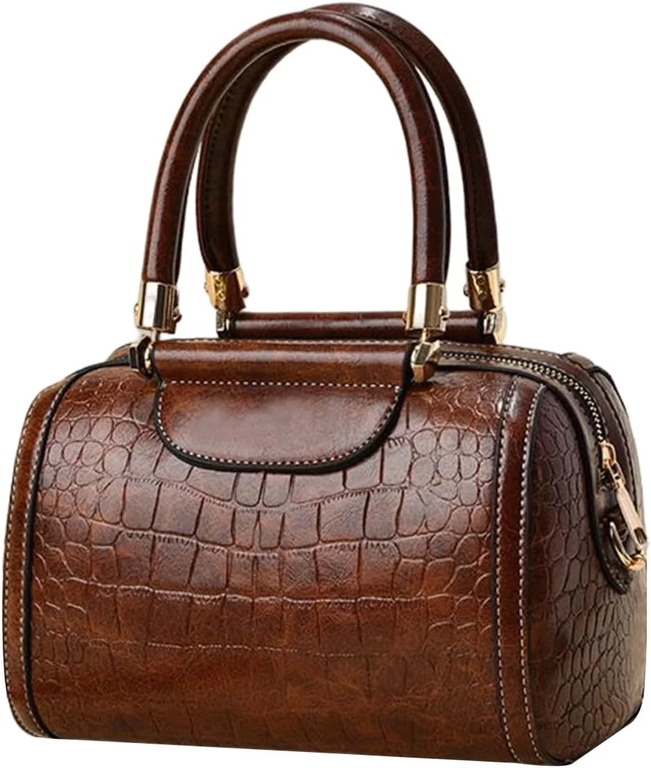 NICOLE & DORIS Women Handbags Crossbody Bag Fashion Satchel Bags PU Leather Top Handle Bags Crocodile Shoulder Bags Messenger Bags Ladies Purses Handbag for Work Party Daily