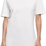 Build Your Brand Women's Ladies Organic Oversized Slit Tee Dress Dress (Pack of 1)