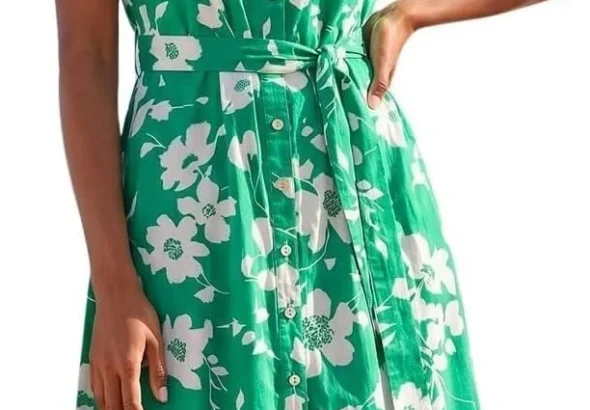 Roman Shirt Dress for Women UK Ladies Short Sleeve Sleeveless Belted Collared Midi Maxi Summer Spring Smart Casual Button Evening Office A Line Swing Skater