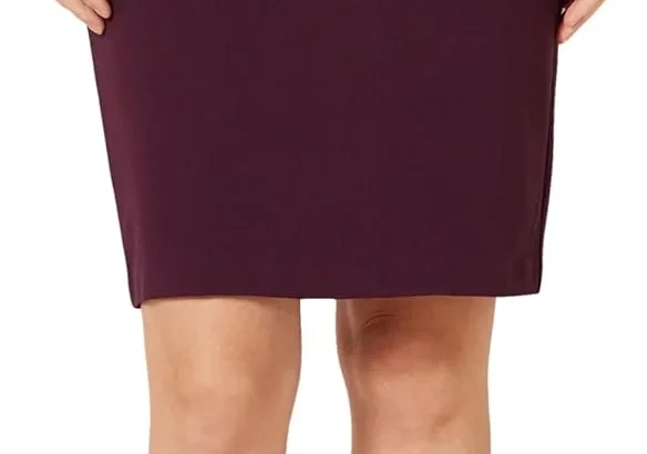 Amazon Essentials Women's Ponte Pull-on Above-The-Knee Fitted Pencil Skirt