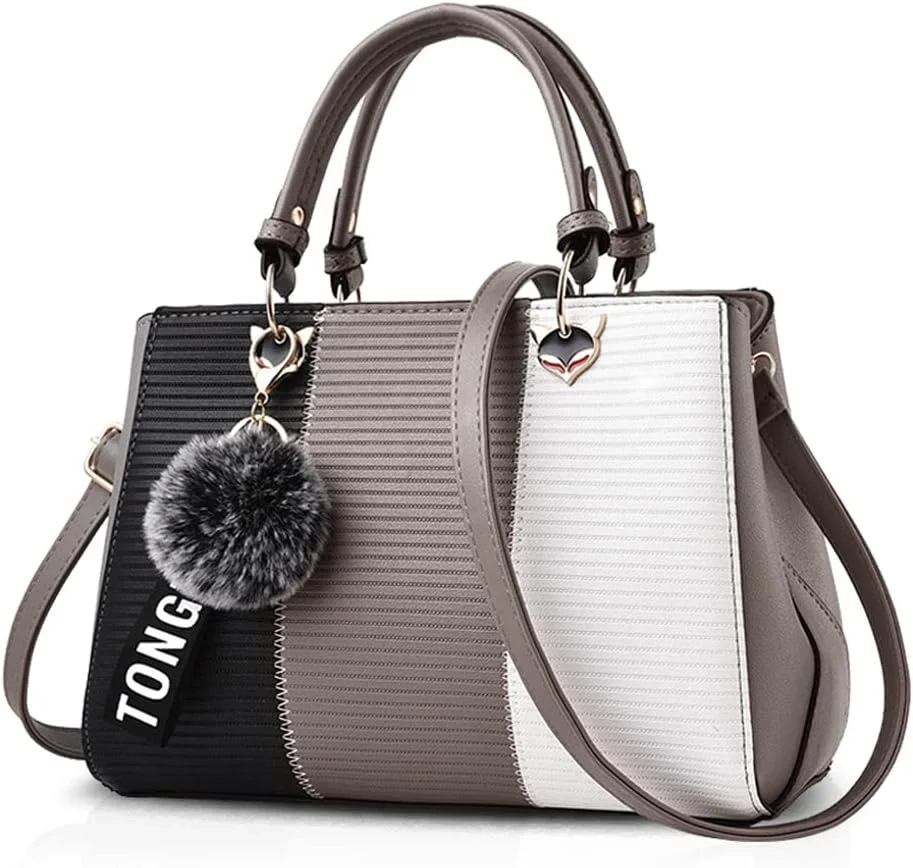 NICOLE & DORIS Fashion Women Handbags Elegant Shoulder Bag Medium Size Tote Bag Crossbody Messenger Bag PU Leather Satchel Handbag for Lady