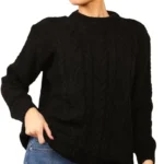 Stylo Online Ladies Cable Knit Jumper  Women Chunky Knitted Crew Neck Oversized Vintage Pullover Sweater Long Sleeve | Warm Winter Casual Top -UK Made- Small to Large