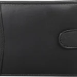Mens RFID Blocking Genuine Leather Passcase Bifold  Multi Card Holder with Zip Coin Pocket, 2 ID Windows  Premium Leather Wallet 304 (Black)