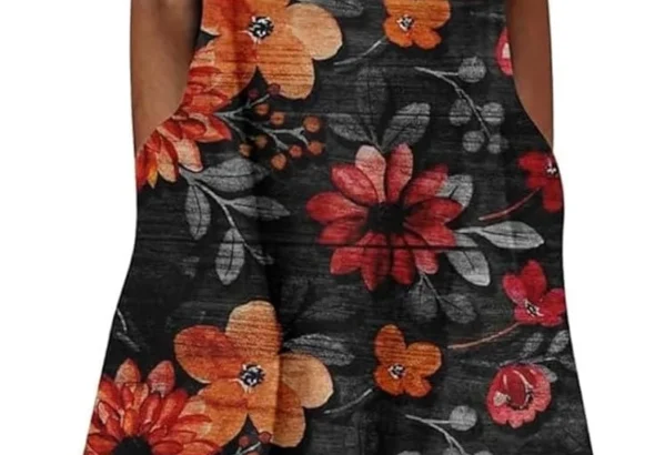 Women's Summer Maxi Dresses - Sleeveless V-Neck Causal Ladies Dresses - Cotton Linen Lightweight Breathable Loose Fit Sundress - Fashion Holidady Party Elegant Trendy Beach Clothes