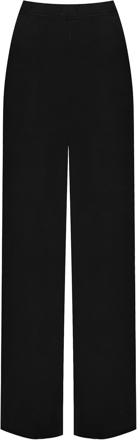 WearAll Ladies Palazzo Wide Leg Flared Elasticated Stretch Plus Size Plain Trousers