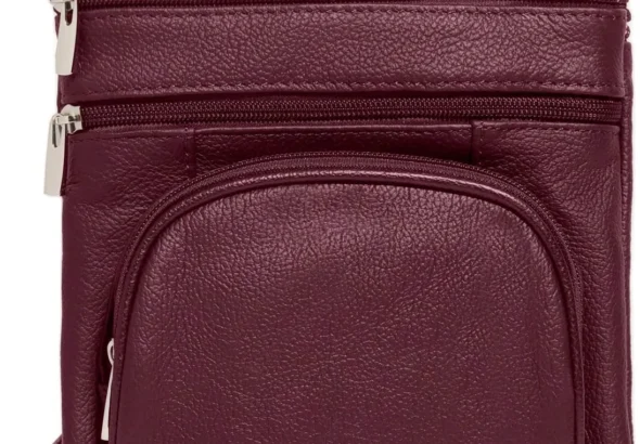 TOVOSO Crossbody Bag for Women, Genuine Leather Multi-Pocket Purse with Adjustable Strap, RFID Protection, Built-In Wallet