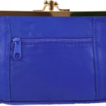 Ladies Double Clasp Coin Purse with Space for Credit Card -Blue