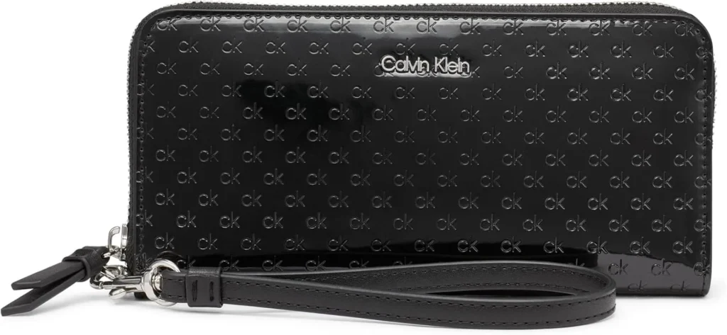Calvin Klein Key Item Saffiano Continental Zip Around Wallet with Wristlet Strap