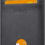 Buffway, Men's Slim Wallet, Minimalist Slim Front Pocket Leather RFID Blocking Credit Card Holder for Business and Travel