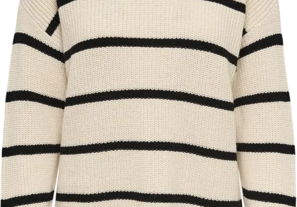 ONLY Women's Onlpernille Ls Stripe O-Neck KNT Noos Knitted Jumper