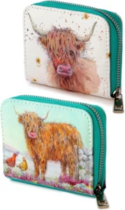 Puckator Jan Pashley Highland Coo Cow Zip Around Small Wallet Purse