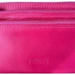 Golunski Genuine Nappa Leather 3-Zip Coin Purse for Women  Compact Ladies Wallet with Multiple Compartments (Pink)