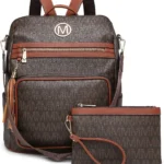 MKP COLLECTION Women Fashion Backpack Purse Convertible Large Ladies Rucksack Travel Shoulder Bags Handbag Set 2pcs w/Tassel, Coffee, 13.5" L x 6" W x 14.25" H, Rucksack Backpacks