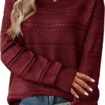 HOTOUCH Jumpers for Women UK Long Sleeve Autumn Winter Sweater Soft Hollow Out Pullover Top Long Off the Shoulder Knitted Jumper