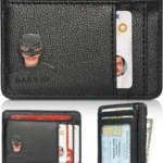 Artvibe Dark ID Leather Bat Wallet for Men - Superhero Face Eyes Cutout Card Holder for Men - Fathers Day, Birthday, Anniversary