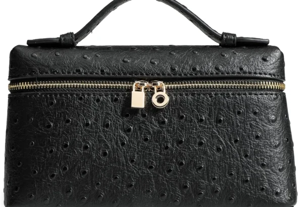 Rejolly Crossbody Bag for Women Small Top-Handle Pouch Purse Shoulder Handbag Synthetic Ostrich Leather Gold Hardware
