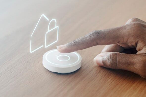 Smart home essentials guide 2026 - modern living room with smart speaker, smart plugs, smart lights, and voice-controlled home automation setup