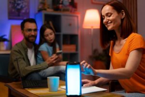 Best smart lights 2026 - color changing smart bulbs and LED light strips in a modern living room with voice control