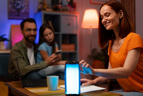 Best smart lights 2026 - color changing smart bulbs and LED light strips in a modern living room with voice control