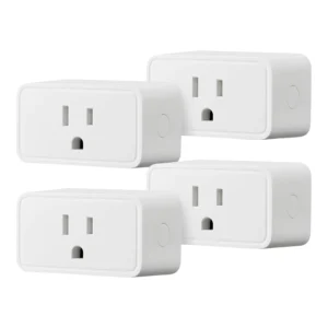 Amazon Basics Smart Plug, Works with Alexa Only, Voice Control, Remote APP Control, Schedule, Compact Design, Versatile, 2.4 GHz Wi-Fi, No Hub Required, 4-Pack, White